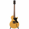 Full front view of the Epiphone Les Paul Junior electric guitar in TV Yellow. card