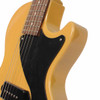 Close-up of the upper body and neck joint on the Epiphone Les Paul Junior in TV Yellow. card