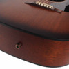 Close-up of the lower bout showing the output jack on the Gibson LG-2 All Mahogany Faded acoustic guitar. card