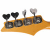 Rear view of Ibanez Destroyer bass headstock showing four chrome tuning machines and natural wood finish. card