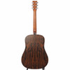 Full rear view of the used Martin DX-2 acoustic-electric guitar showing the patterned back, neck, and headstock. card