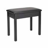 On-Stage KB8902B piano bench with padded black seat and solid wood frame, front three-quarter view. card