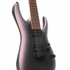 Angled front view of the Ibanez RGA742EX 7-string electric guitar highlighting the Black Aurora Burst Matte finish and contoured body. card