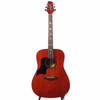 Full front view of the Sawtooth ST-LH-AD-MV-CH left-handed dreadnought acoustic guitar in a cherry finish.