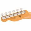Rear headstock of the Fender 75th Anniversary Player II Sparkle Telecaster showing vintage-style tuning machines and 75th Anniversary emblem. card