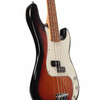 Angled front view of the 2022 Fender Player Precision Bass highlighting the 3-Color Sunburst finish, split-coil pickup, and chrome hardware. card