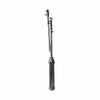 Gator Rok-It telescoping tripod microphone stand folded for transport and storage. card