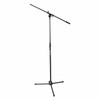 Gator Rok-It telescoping tripod microphone stand with adjustable boom arm and tripod base, fully extended. card