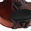 Close-up of the chinrest, tailpiece with integrated fine tuners, and lower bout. card