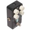 Angled view of the Electro-Harmonix Oceans 11 Reverb pedal showing the control knobs, footswitch, and side output jack. card