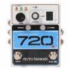 Front view of the Electro-Harmonix 720 Stereo Looper effects pedal showing the display, controls, and dual footswitches. card