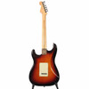 Rear view of Fender 2019 American Professional Stratocaster HSS Shawbucker electric guitar showing the 3-Color Sunburst finish and maple neck. card