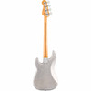 Rear view of the Fender Precision Bass in Silver Sparkle finish with a maple neck and four-bolt neck plate. card