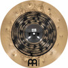 Bottom view of the Meinl Classics Custom Dual 18-inch crash cymbal showing the hammered underside and dual-finish design. card