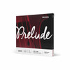 Angled view of the D'Addario Prelude J610 1/2 scale medium tension upright bass string set packaging. card