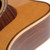 Close-up of light surface wear on the spruce top near the upper bout of the Taylor 814ce. card