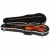 Open violin hard case with the Etude 2008 4/4 violin and bow secured inside. card