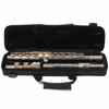 Interior view of the Yamaha flute case with the flute disassembled and secured inside. card