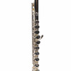 Close-up of the flute body showing the main keywork and offset G key configuration. card