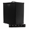 Angled front view of the Boss Katana KTN210B bass amplifier with the included GA-FC foot controller. card