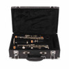 Open Buffet Crampon hard case holding the disassembled R13 clarinet. card