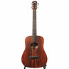 Full front view of Taylor mahogany dreadnought acoustic-electric guitar with natural satin finish. card