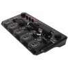 Angled view of BOSS RC-505 Loop Station with included power adapter resting on the control surface. card