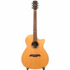 Full front view of Alvarez AG70WCEAR acoustic-electric guitar with natural finish, cutaway body, and dark fingerboard. card