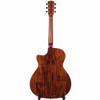 Full rear view of Alvarez acoustic-electric guitar showing highly figured wood back, cutaway body, wood neck, and matching headstock. card