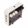 Angled view of Electro-Harmonix Soul POG pedal showing six knobs, dual footswitches, side jacks, and 9V power input. card