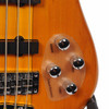 Close-up of Warwick RockBass bass controls showing four chrome knobs for balance, bass, treble, and 2-band electronics. card
