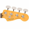 Front headstock close-up showing Fender Precision Bass logo, four inline tuning machines, and string tree. card
