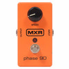 Front view of orange MXR Phase 90 effects pedal with Speed knob, LED indicator, and footswitch. card
