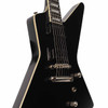 Angled front view showing the bound body, EMG pickups, bridge, tailpiece, and controls. card