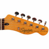 Front of Squier Custom Telecaster headstock with six inline tuners, string tree, and Squier by Fender logo. card