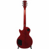 Full rear view of the Gibson Les Paul Studio showing the Wine Red back, neck, headstock, and black electronics covers. card