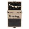 Front view of BOSS GE-7 Graphic Equalizer pedal with seven frequency sliders and level control. card