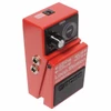 Angled left-side view showing dual output jacks, level control, loop indicator, and top power connection. card