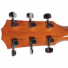 Rear headstock showing six chrome tuning machines and natural wood finish. card