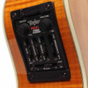 Close-up of Taylor Fishman Prefix Stereo Blender preamp with volume, EQ, and blend controls. card