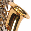 Close-up of Jupiter logo engraving and gold lacquer saxophone bell. card