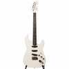 Full front view of white Fender Aerodyne Special Stratocaster with dark fingerboard and matching headstock. card