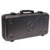 Black Yamaha trumpet hardshell case with molded exterior, carrying handle, and metal latches. card