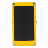 Bottom view of MXR Distortion+ pedal showing black hook-and-loop strip and four mounting screws. card