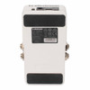 Bottom view of Plethora X1 pedal showing rubber pads, product label, and serial number. card