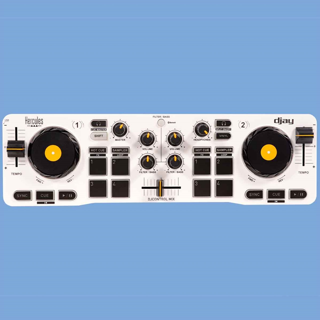  Hercules DJControl Inpulse 200 – DJ controller with USB, ideal  for beginners learning to mix - 2 tracks with 8 pads and sound card -  Software and tutorials included : Musical Instruments