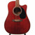 Takamine EF325SRC Japanese Acoustic Electric Guitar in Transparent Red with Case USED