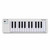 Top view of Arturia MicroLab mk3 25-key MIDI controller in white showing velocity-sensitive keys, touch strips, octave buttons, and transport controls. Top view of Arturia MicroLab mk3 25-key MIDI controller in white showing velocity-sensitive keys, touch strips, octave buttons, and transport controls.