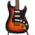 Closeup of Fender 2001 SRV Signature 3 Tone Sunburst Stratocaster Electric Guitar with Case Used