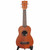 Full front view of the Kala KA-15S satin mahogany soprano ukulele on a display stand. Full front view of the Kala KA-15S satin mahogany soprano ukulele on a display stand.